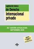Portada del libro Legislación básica de Derecho Internacional Privado