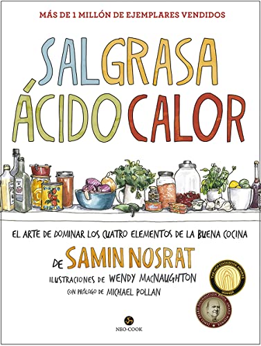Portada del libro de cocina Sal, grasa, ácido, calor de Samin Nosrat