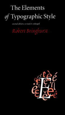 Portada del libro The Elements of Typographic Style de Robert Bringhurst